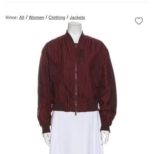 Vince Maroon Oxblood Utility Bomber Jacket